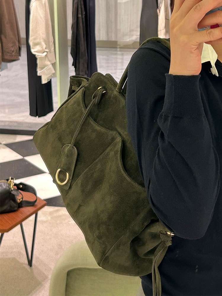 Luxury Bags Green - Green Suede Large Capacity Tote Bag