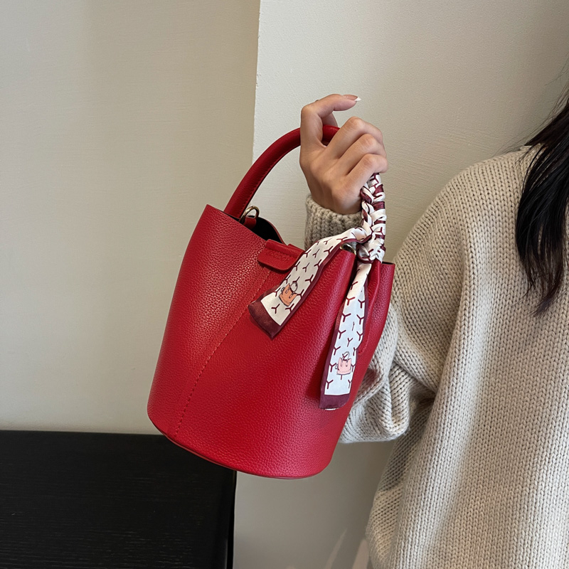 Red PU Bucket Shoulder and Cro - Luxury Bags For Women Sale review and price