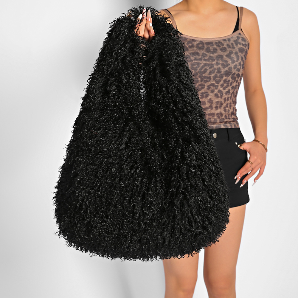 Luxury Fluffy Tote Women Shoul - Half Moon Bag Suede review and price