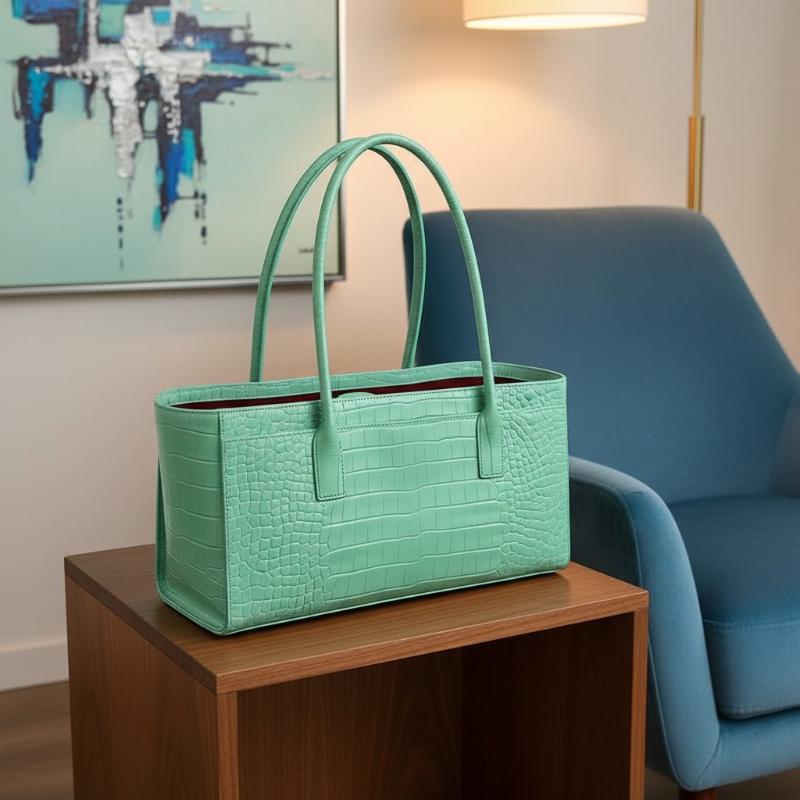 Luxury Crocodile Print Leather - Luxury Bags Green review and price
