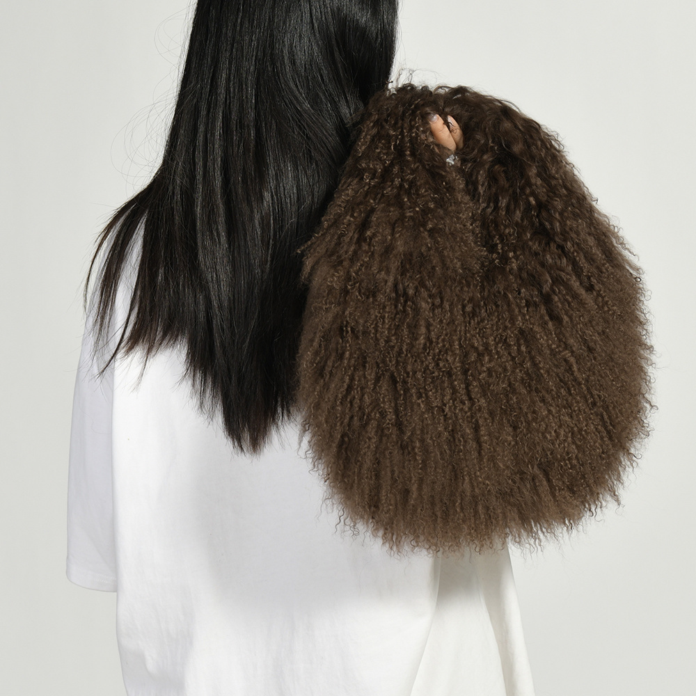 Jxwatcher Real Mongolian Sheep - Half Moon Bag Suede review and price