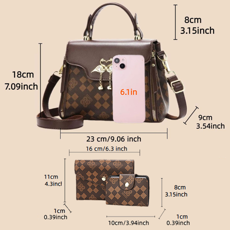 3-piece women's bag set, light - Luxury Bags & Leather Repair Of Atlanta Reviews review and price