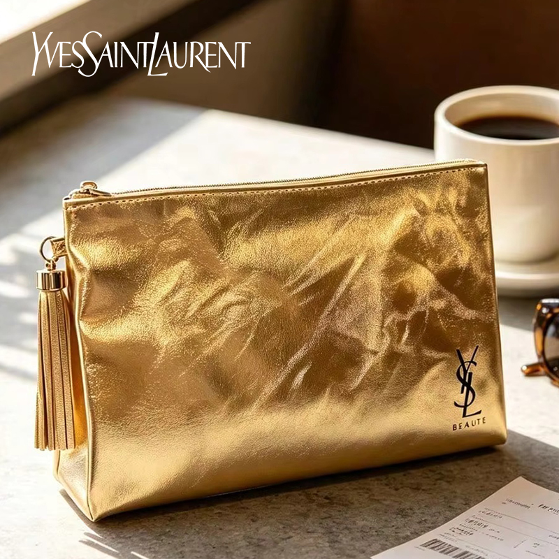 YSL Golden Cosmetic Bag, Porta - Luxury Bags Consignment review and price