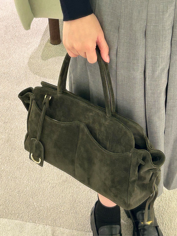 Green Suede Large Capacity Tot - Luxury Bags Green review and price