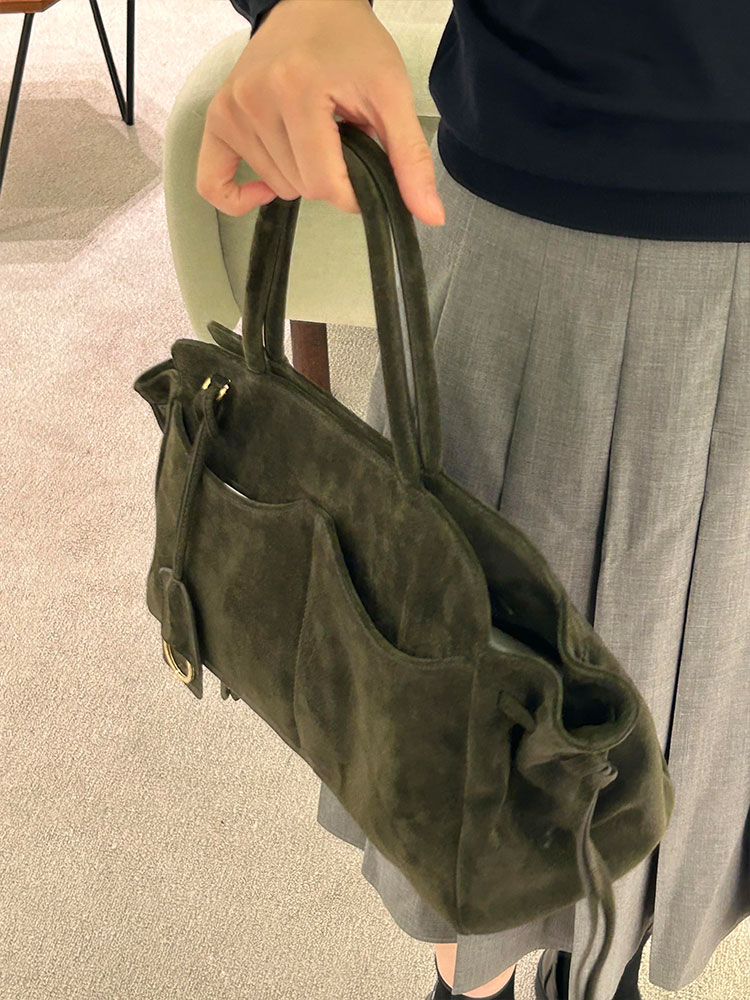 Green Suede Large Capacity Tot - Luxury Bags Green review and price